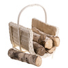 WHITEWASHED EXCLUSIVE FIREPLACE BASKET HANDMADE 46X32 H36 CM