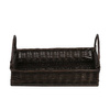 Plateau de service rectangulaire en osier  marron foncé 60X50 H12 CM
