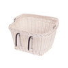 WHITEWASHED WICKER BIKE BASKET HANDMADE VINTAGE RETRO 46X34 H23/28 CM